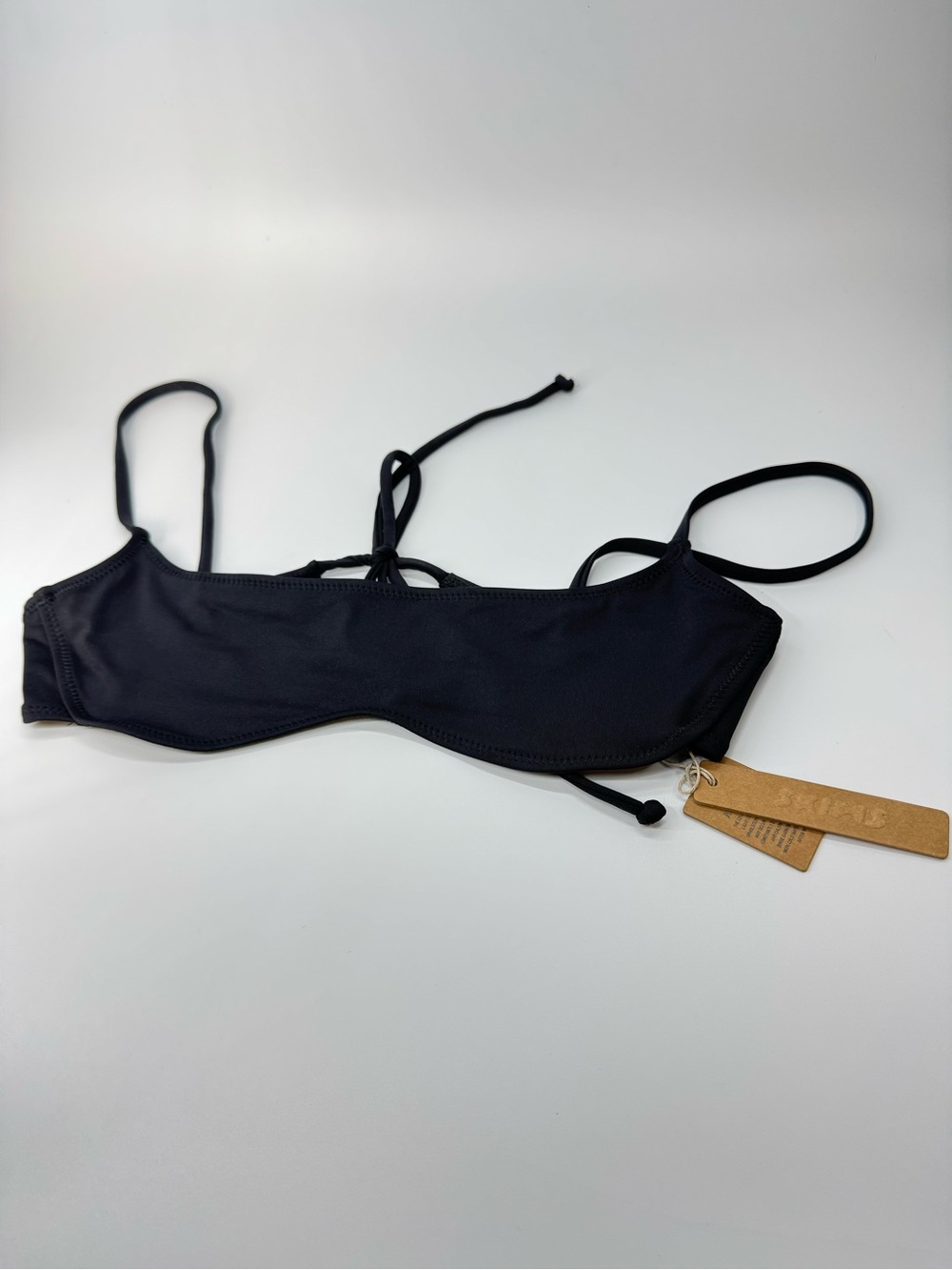 SKIMS Recycled Swim Micro Scoop Bikini Top Onyx XS NWT